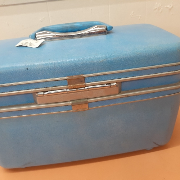 VTG SAMSONITE COSMETIC TRAIN CASE BLUE IT'S A BOY Makeup Luggage - Picture 7 of 12
